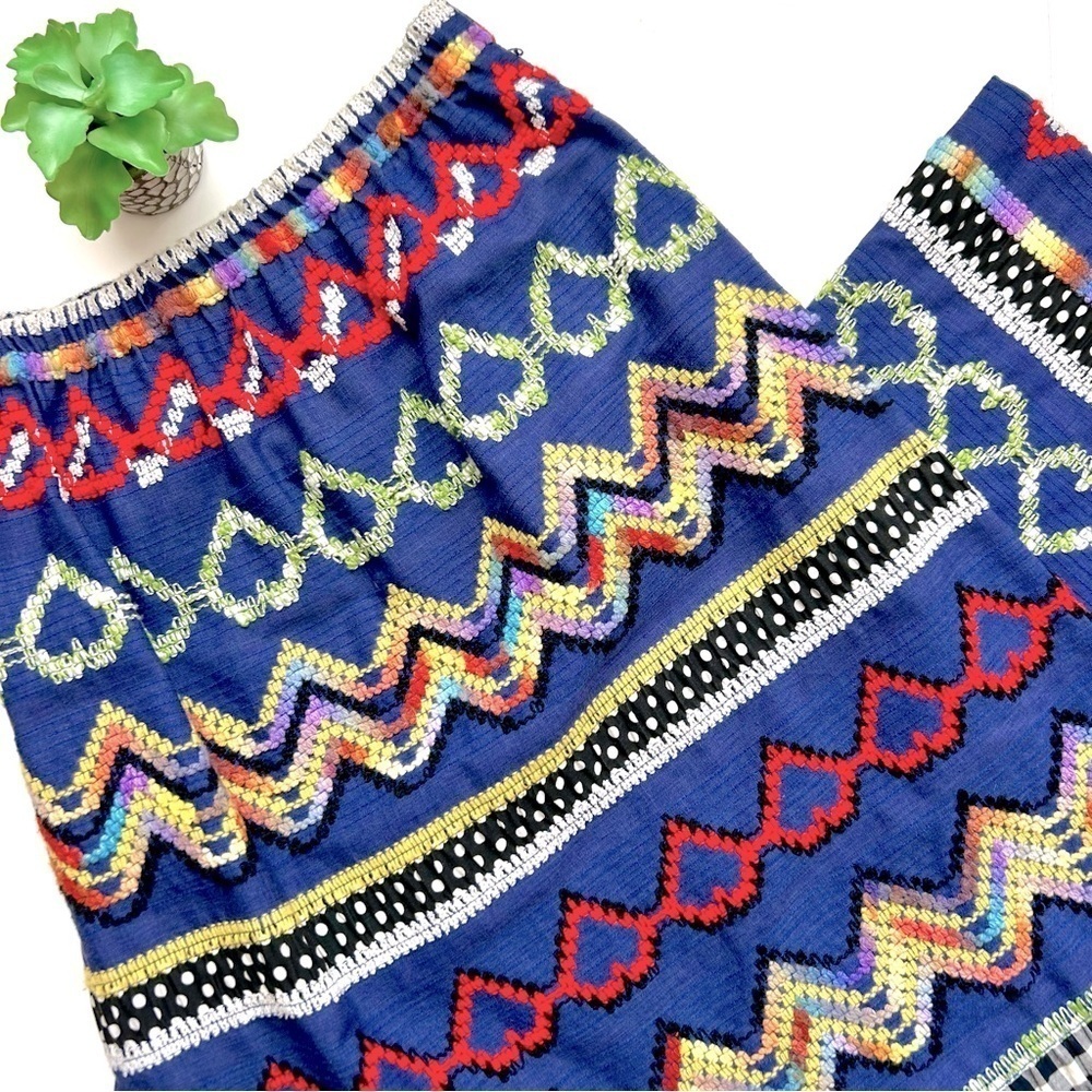 Vintage 70s 1970s Adelaar Embroidered Crochet Embellished Maxi Skirt Size Small - Picture 3 of 6